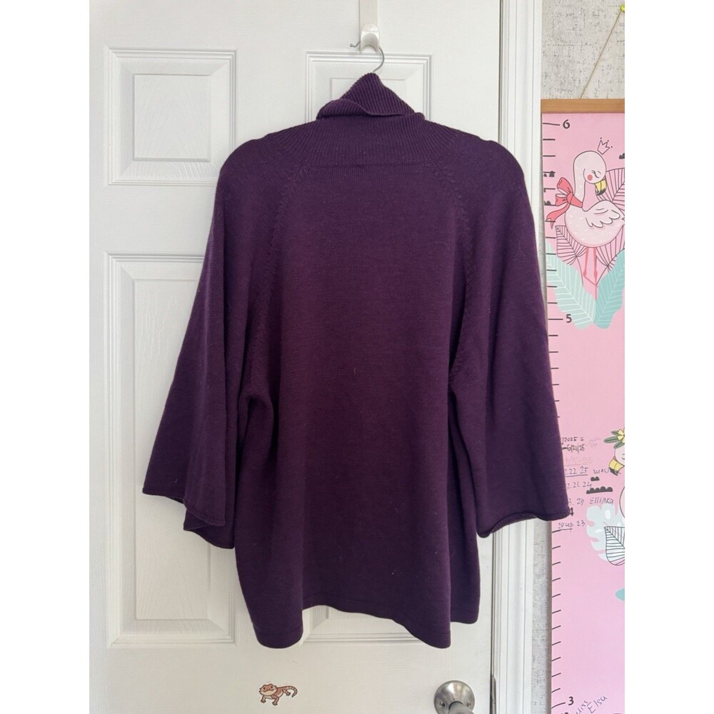 Eileen Fisher Large Womens Dark Purple Sweater Merino Wool - Picture 8 of 10